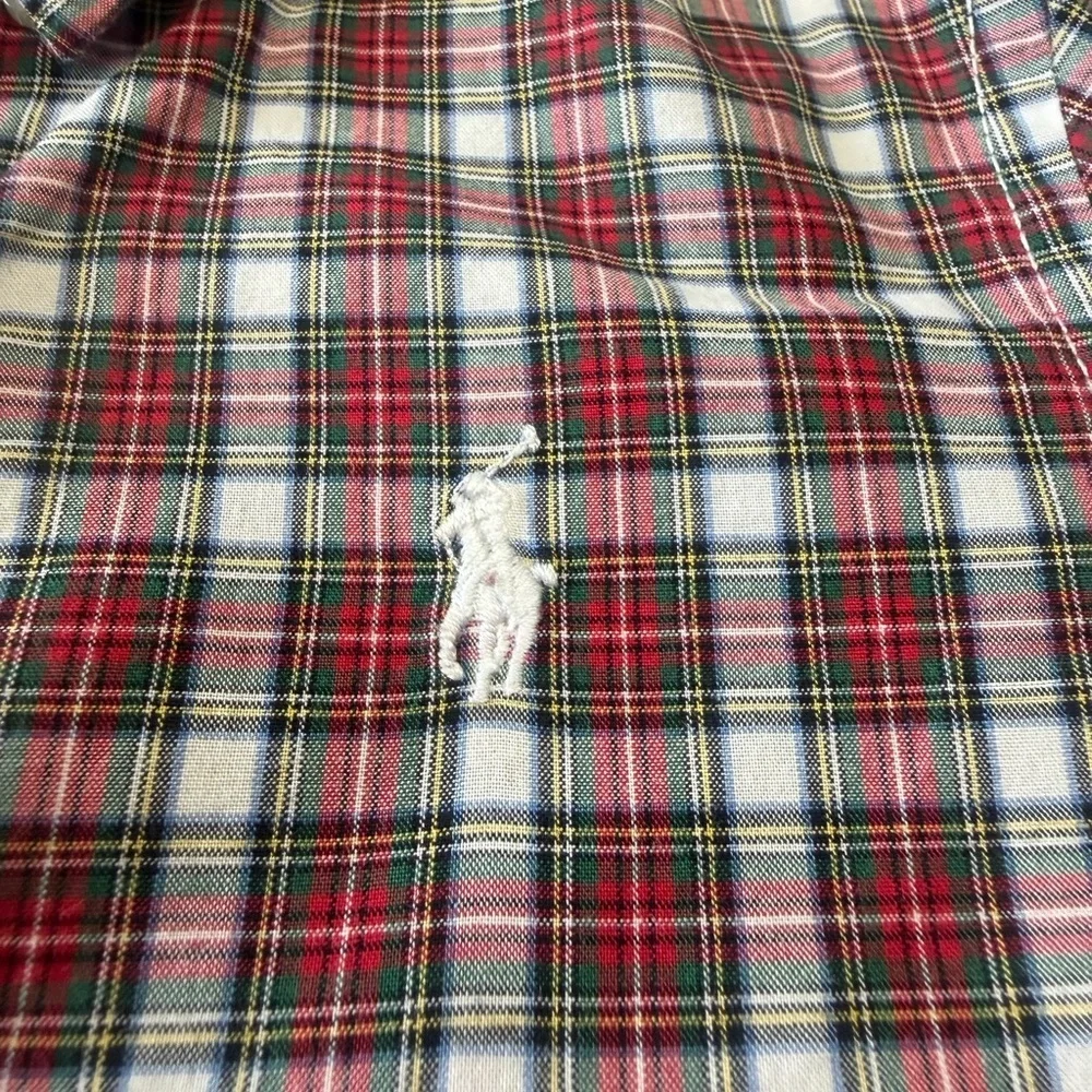 Ralph Lauren boys toddler 24m long sleeve button down red black stripe